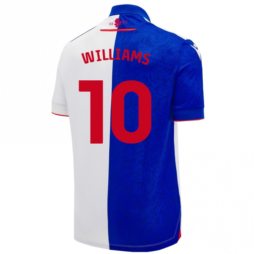 גברים כדורגל Chloe Williams #10 שמיים כחול לבן ג'רזי ביתית 2024/25