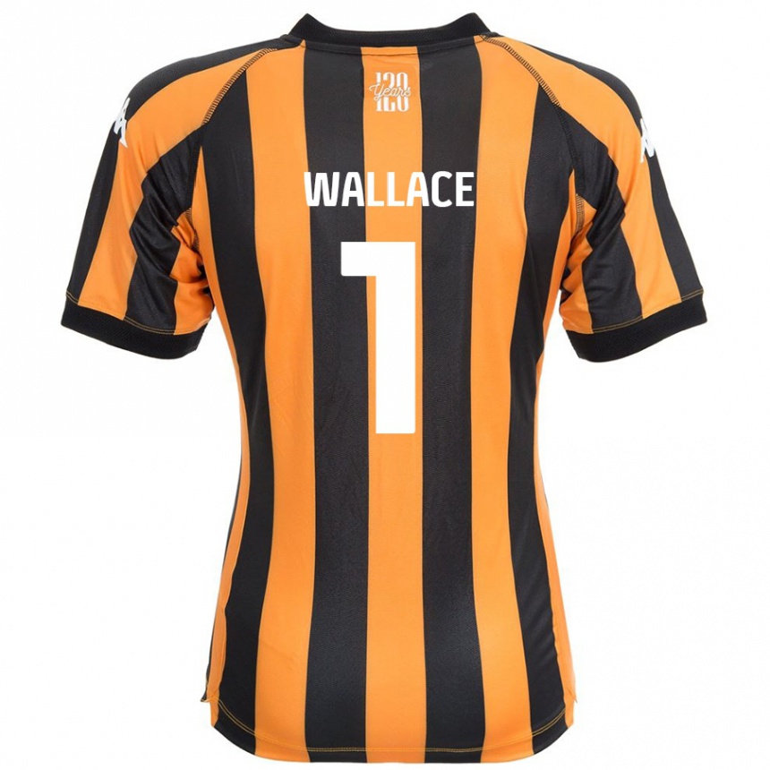 גברים כדורגל Abbi Wallace #1 ענבר שחור ג'רזי ביתית 2024/25