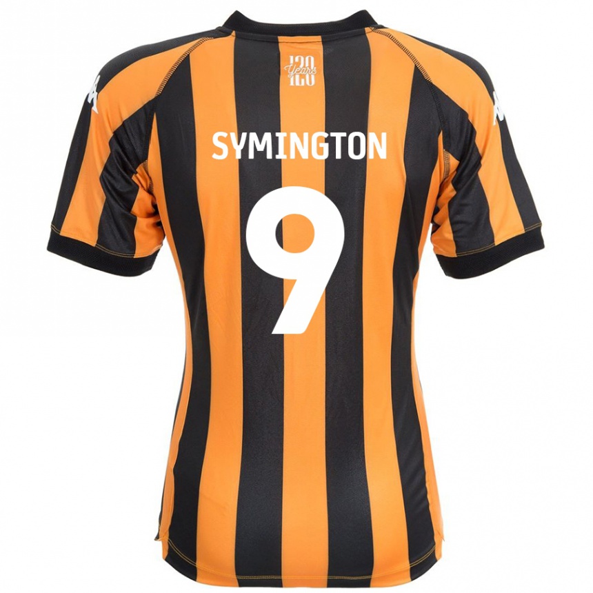 גברים כדורגל Jo Symington #9 ענבר שחור ג'רזי ביתית 2024/25