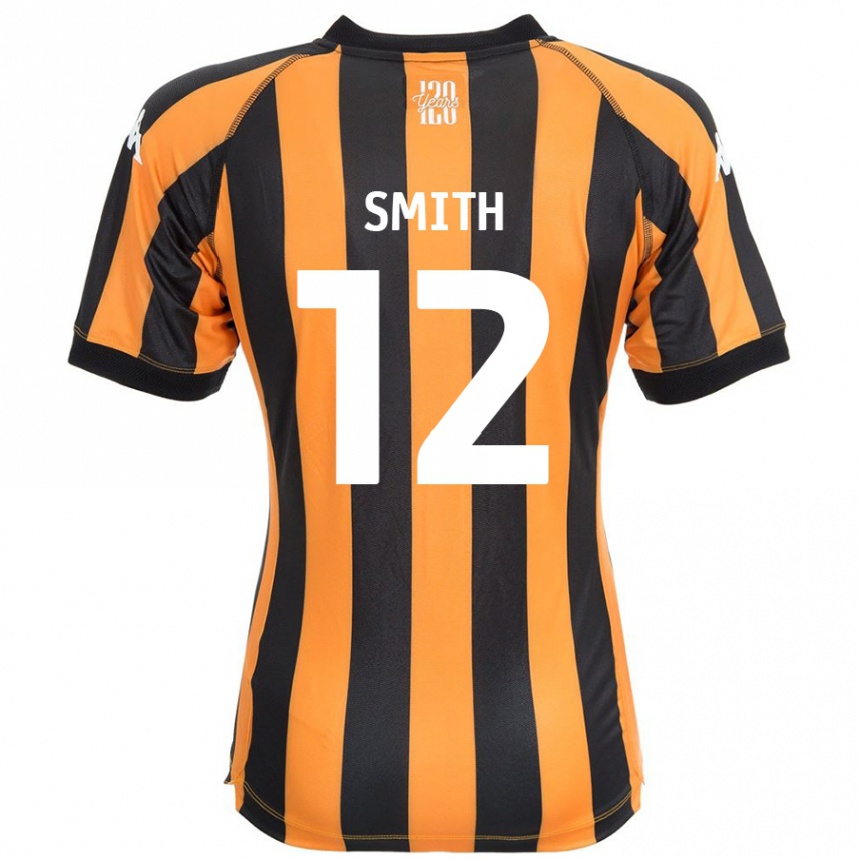 גברים כדורגל Emily Smith #12 ענבר שחור ג'רזי ביתית 2024/25