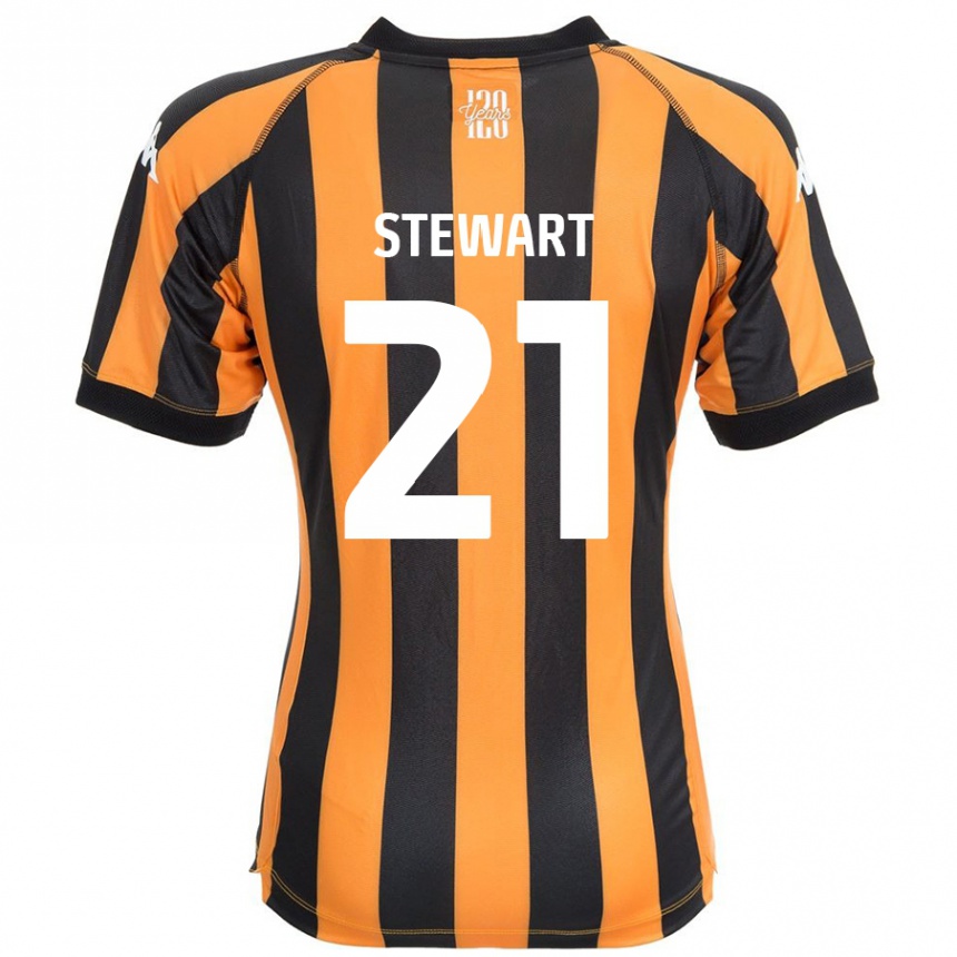 גברים כדורגל Alice Stewart #21 ענבר שחור ג'רזי ביתית 2024/25