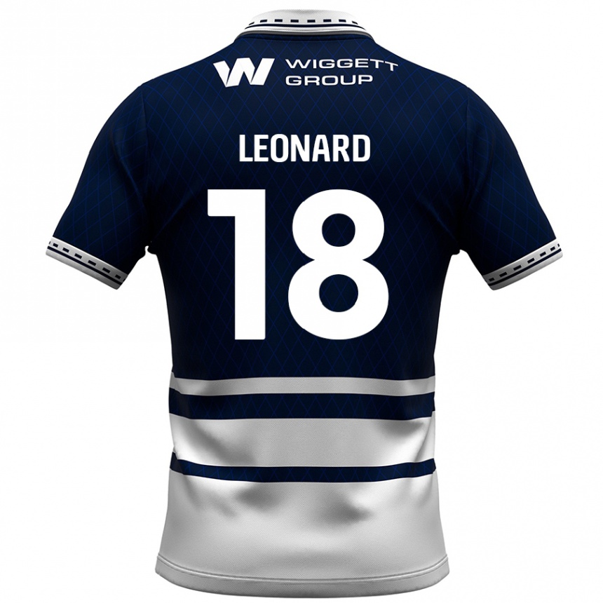 גברים כדורגל Ryan Leonard #18 כחול נייבי לבן ג'רזי ביתית 2024/25