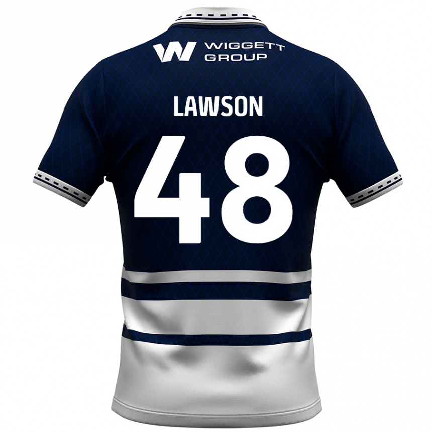 גברים כדורגל Sha'mar Lawson #48 כחול נייבי לבן ג'רזי ביתית 2024/25