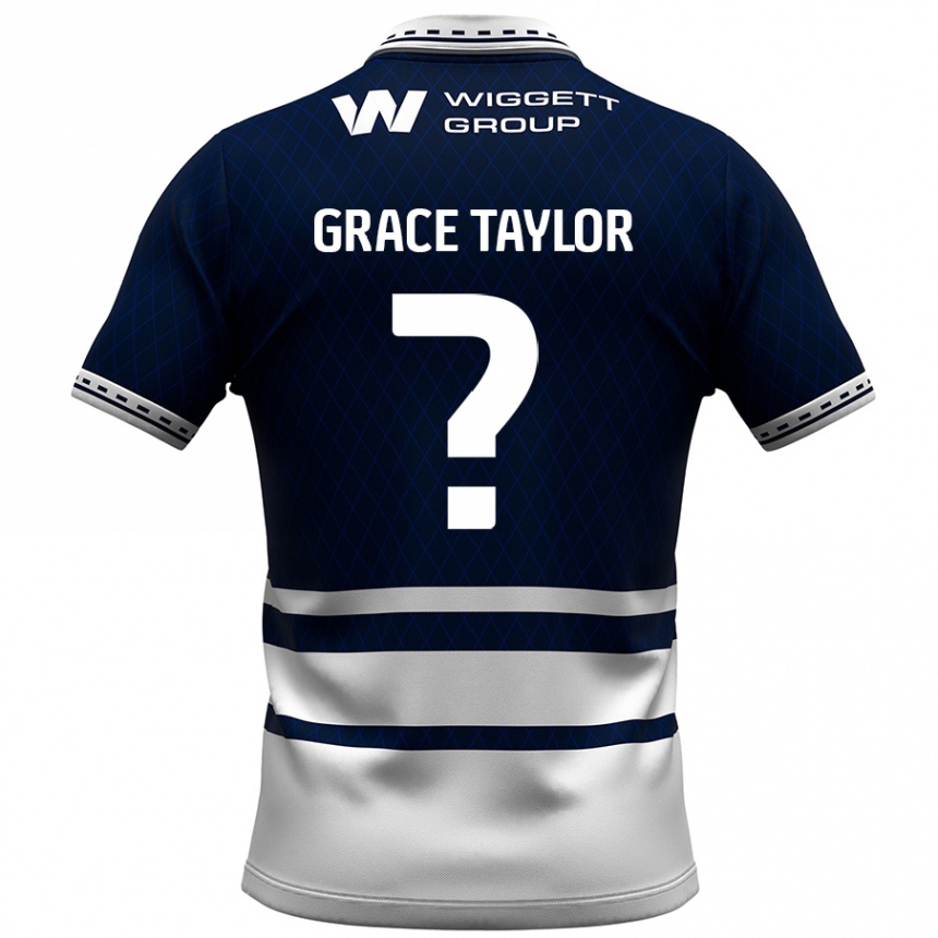 גברים כדורגל Grace Taylor #0 כחול נייבי לבן ג'רזי ביתית 2024/25