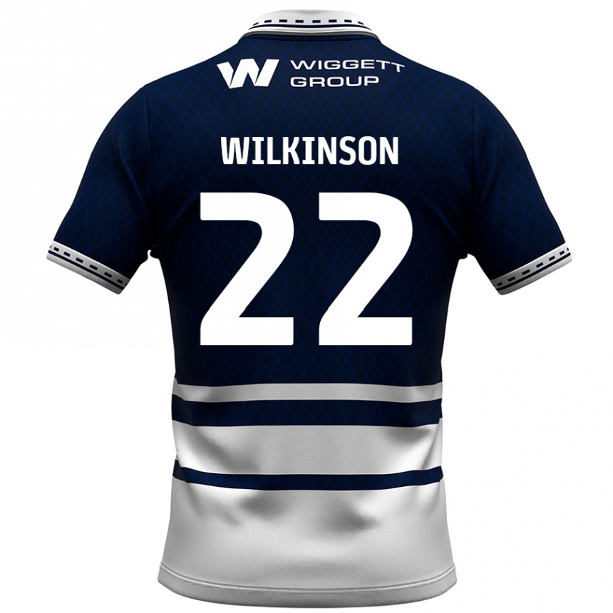 גברים כדורגל Chloe Wilkinson #22 כחול נייבי לבן ג'רזי ביתית 2024/25