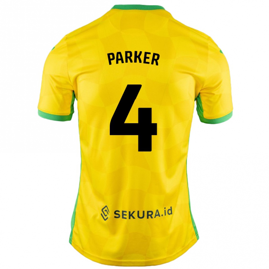 גברים כדורגל Alice Parker #4 צהוב ירוק ג'רזי ביתית 2024/25