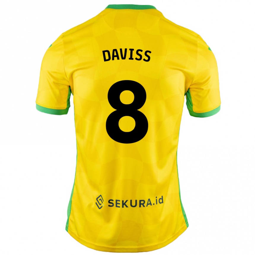 גברים כדורגל Millie Daviss #8 צהוב ירוק ג'רזי ביתית 2024/25