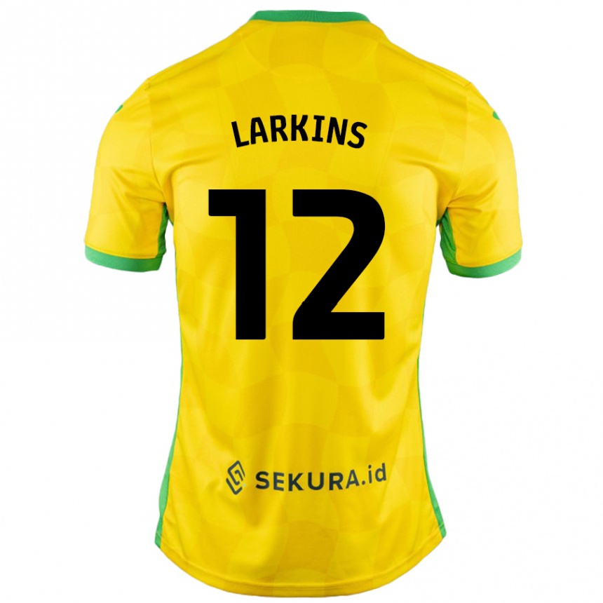 גברים כדורגל Anna Larkins #12 צהוב ירוק ג'רזי ביתית 2024/25