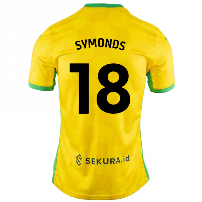 גברים כדורגל Freya Symonds #18 צהוב ירוק ג'רזי ביתית 2024/25
