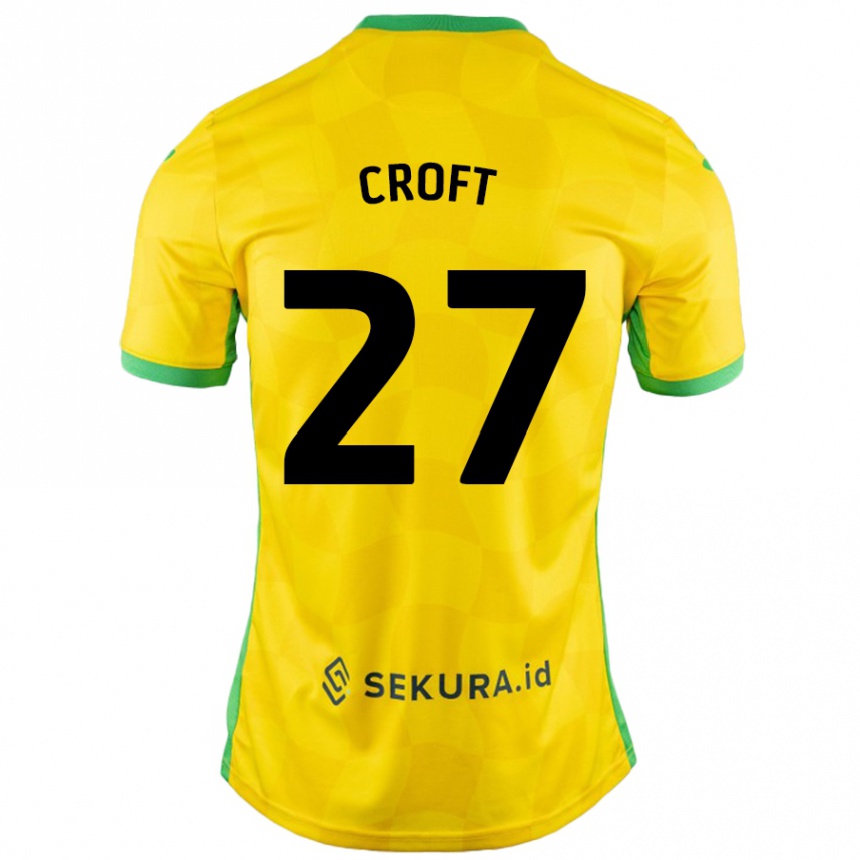 גברים כדורגל Mary Croft #27 צהוב ירוק ג'רזי ביתית 2024/25