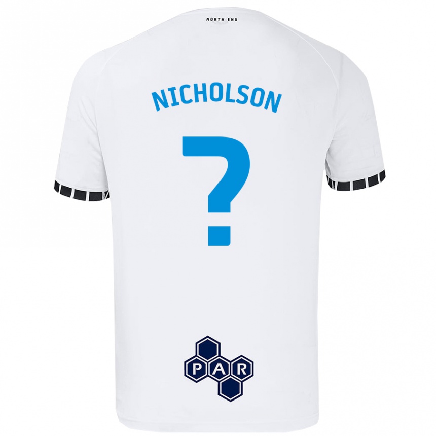 גברים כדורגל Joseph Nicholson #0 לָבָן ג'רזי ביתית 2024/25