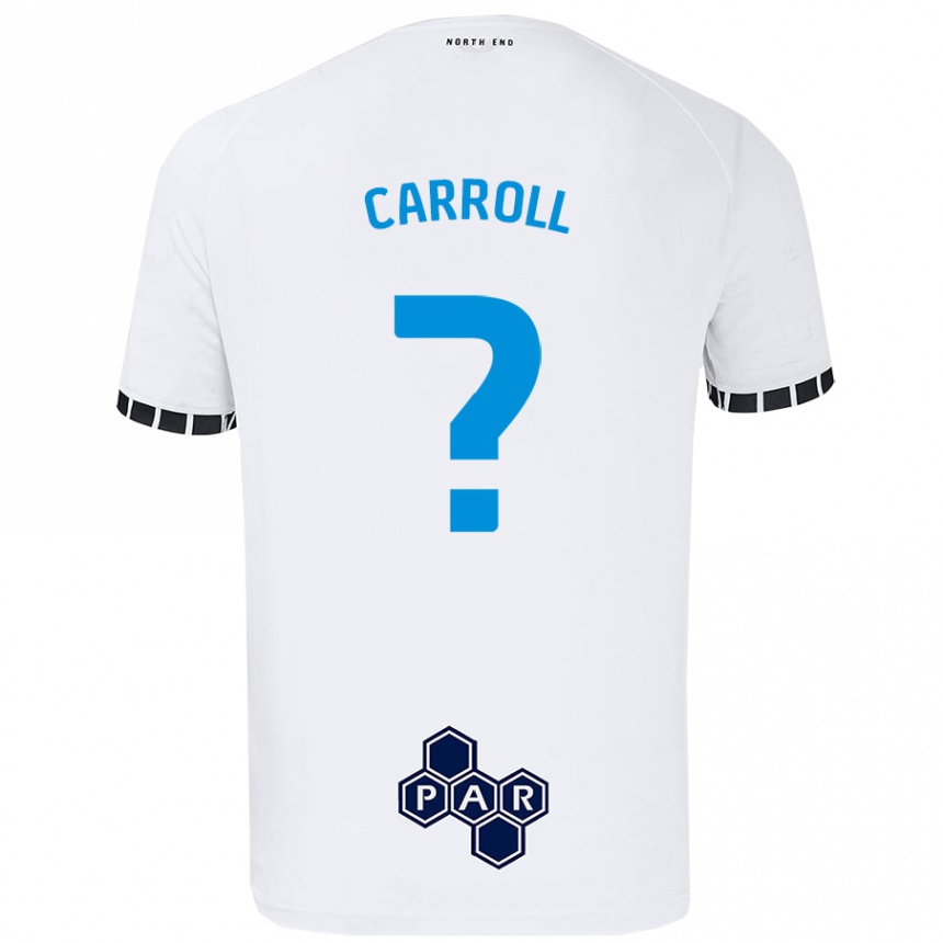 גברים כדורגל Theo Carroll #0 לָבָן ג'רזי ביתית 2024/25
