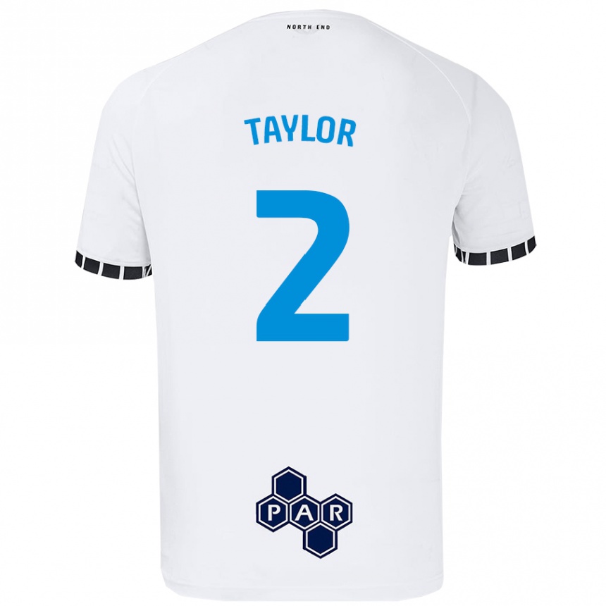גברים כדורגל Alex Taylor #2 לָבָן ג'רזי ביתית 2024/25