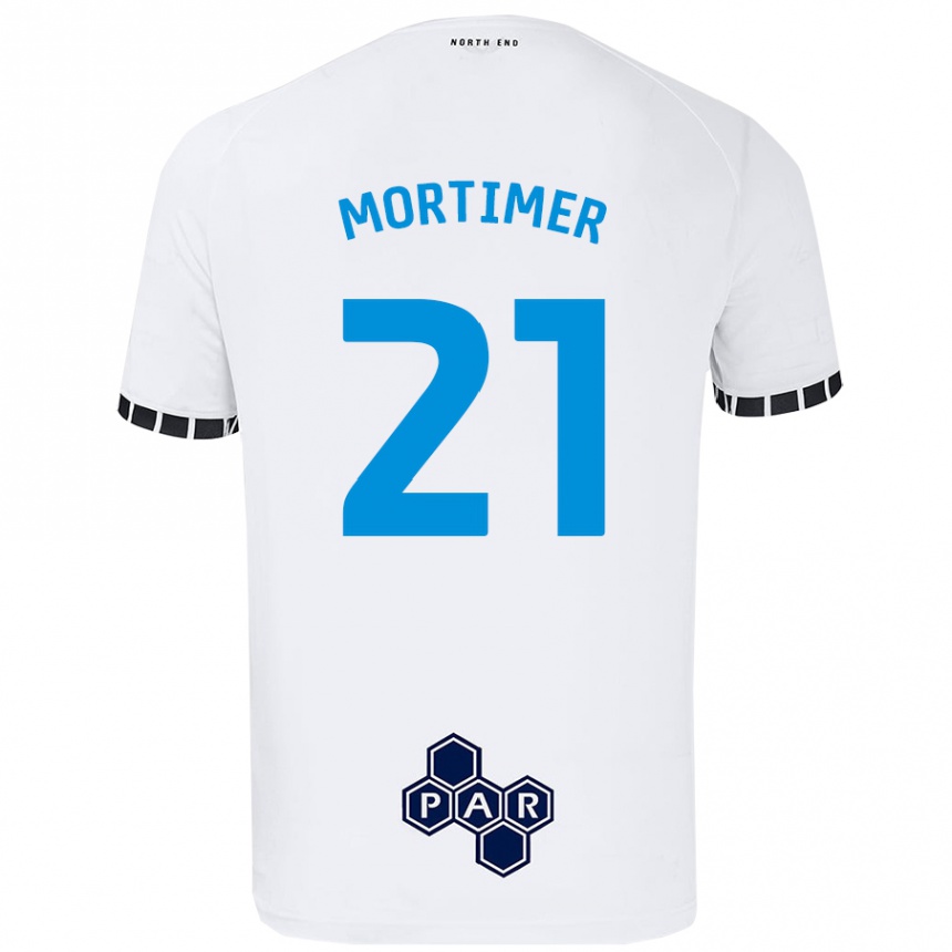 גברים כדורגל Jodie Mortimer #21 לָבָן ג'רזי ביתית 2024/25