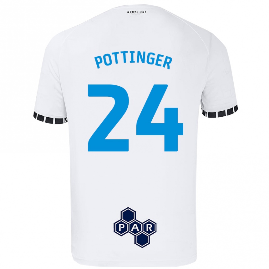 גברים כדורגל Kaya Pottinger #24 לָבָן ג'רזי ביתית 2024/25