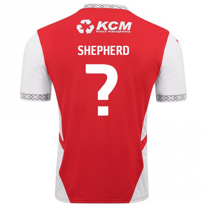 גברים כדורגל Tom Shepherd #0 אדום לבן ג'רזי ביתית 2024/25