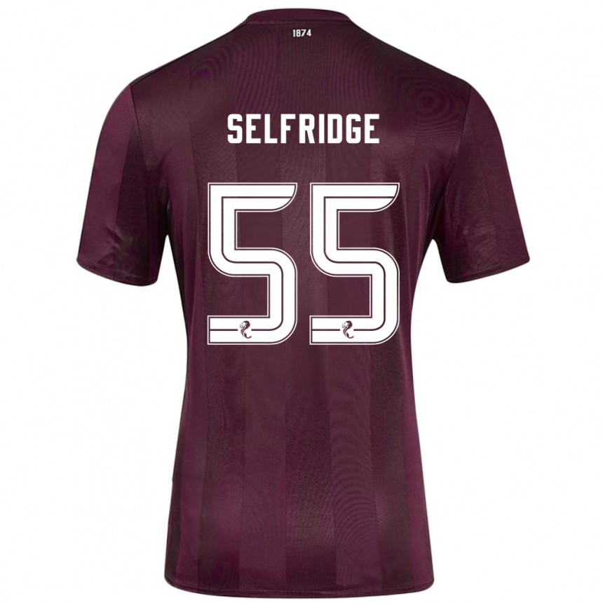 גברים כדורגל Louis Selfridge #55 בורדו ג'רזי ביתית 2024/25