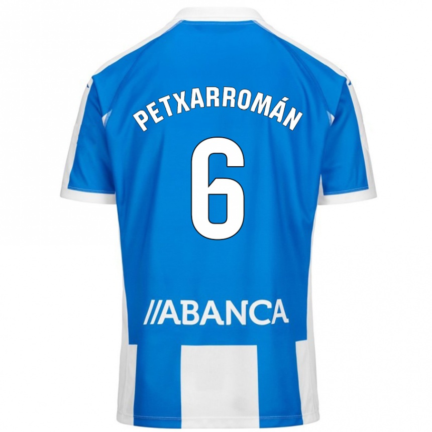 גברים כדורגל Álex Petxa #6 כחול לבן ג'רזי ביתית 2024/25