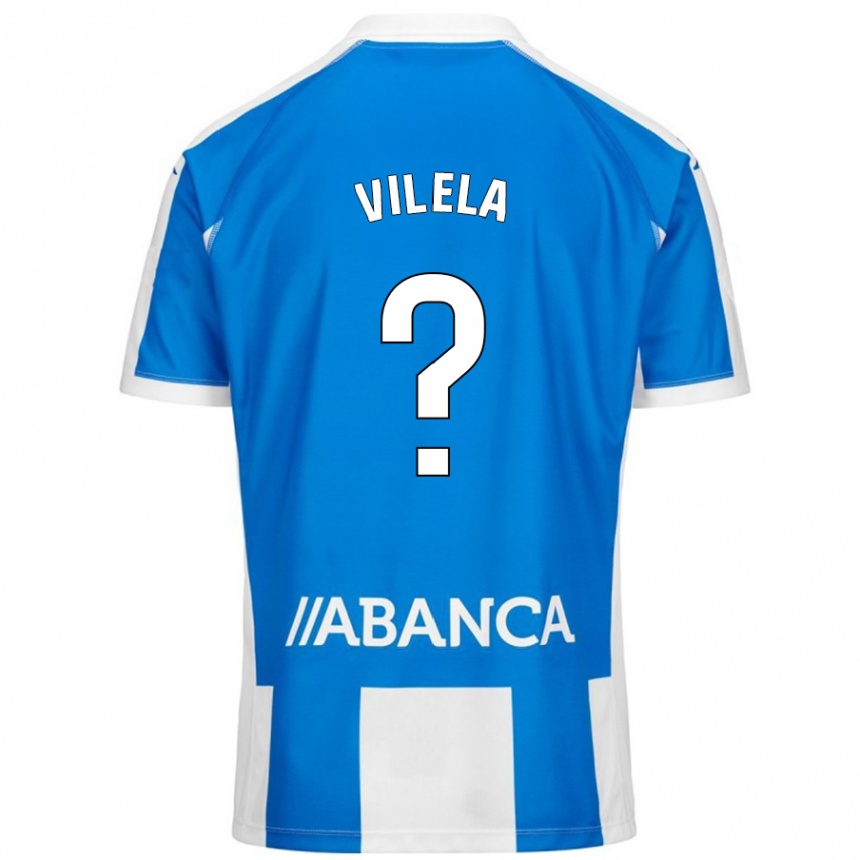 גברים כדורגל Rubén Vilela #0 כחול לבן ג'רזי ביתית 2024/25
