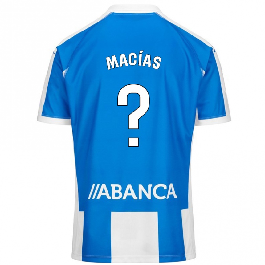 גברים כדורגל Luisao Macías #0 כחול לבן ג'רזי ביתית 2024/25