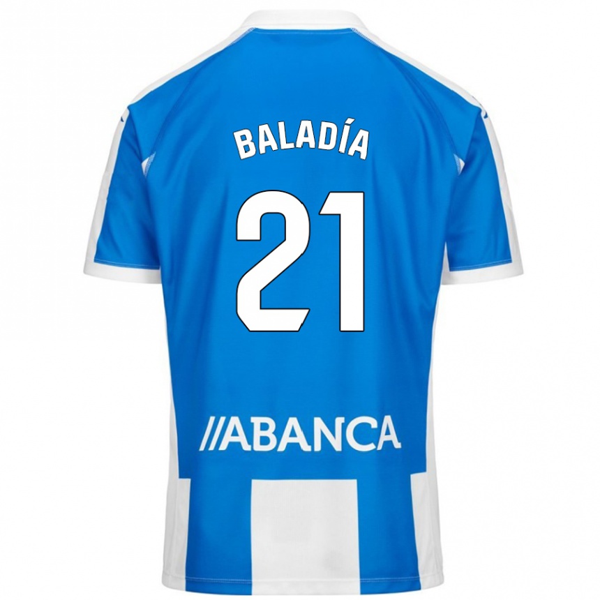 גברים כדורגל Álvaro Baladía #21 כחול לבן ג'רזי ביתית 2024/25