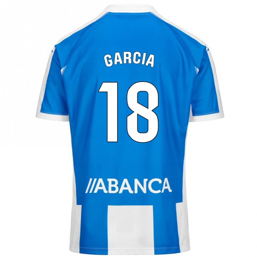 גברים כדורגל Raquel García #18 כחול לבן ג'רזי ביתית 2024/25
