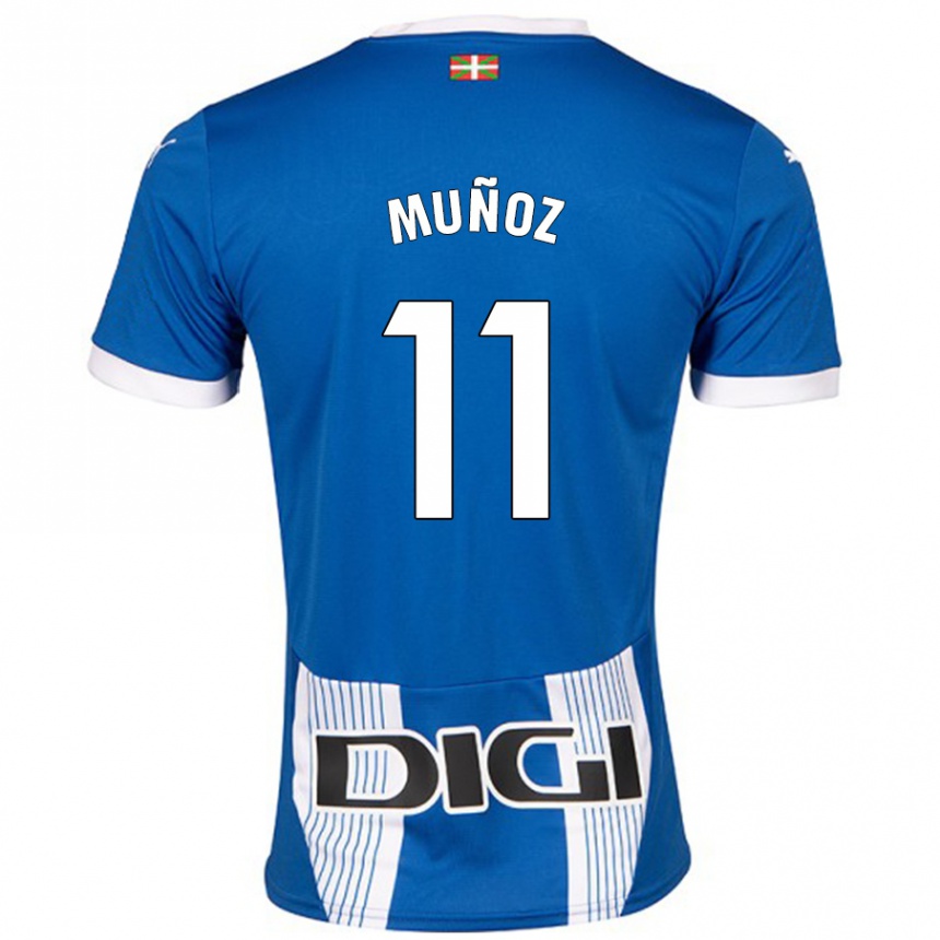 גברים כדורגל Egoitz Muñoz #11 כְּחוֹל ג'רזי ביתית 2024/25
