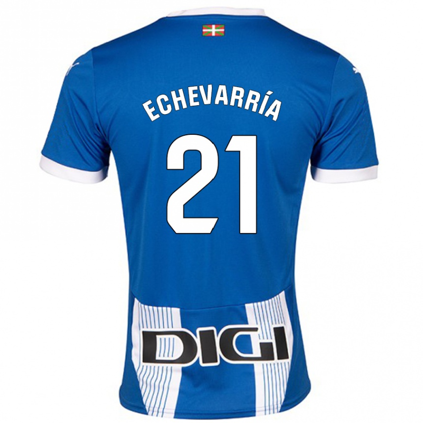 גברים כדורגל Martin Echevarría #21 כְּחוֹל ג'רזי ביתית 2024/25
