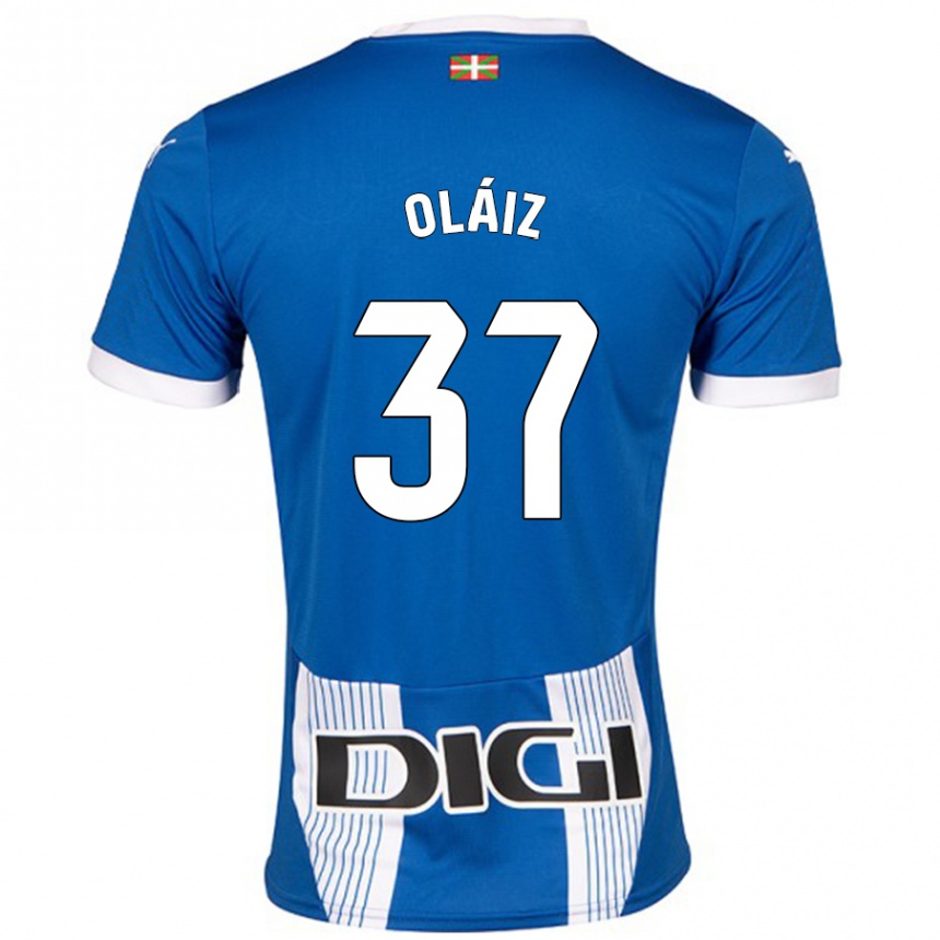 גברים כדורגל Xanet Oláiz #37 כְּחוֹל ג'רזי ביתית 2024/25