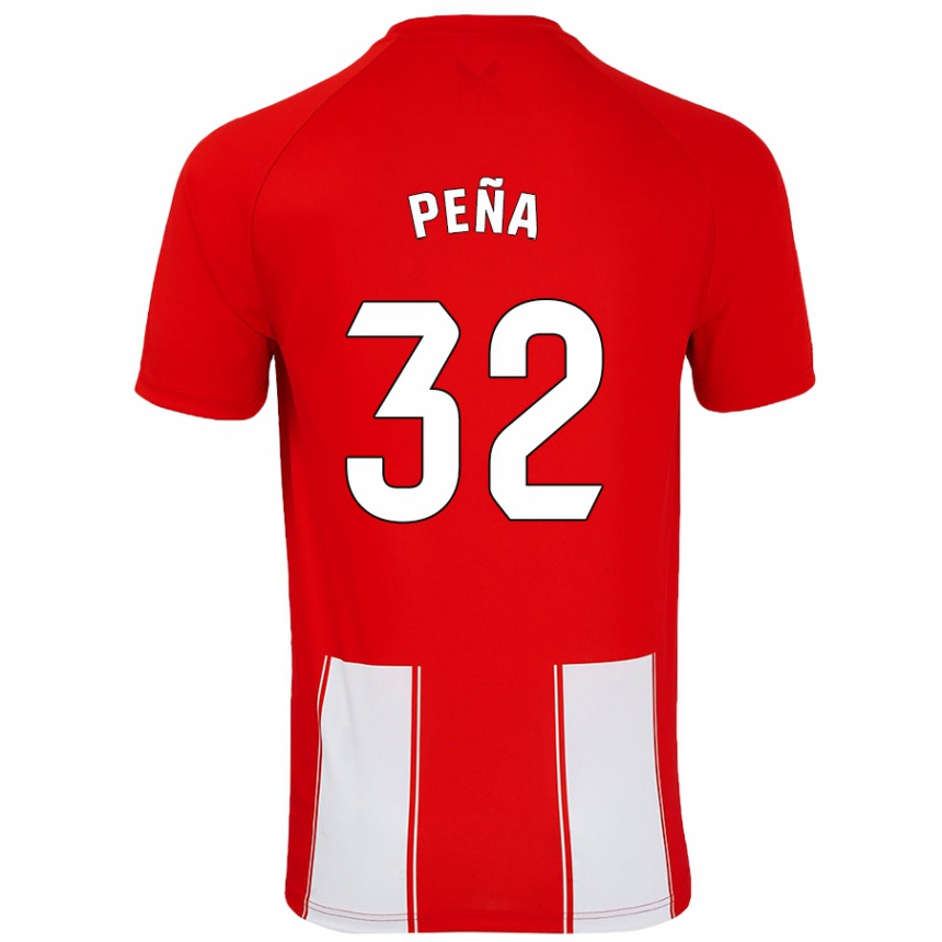 גברים כדורגל Marcos Peña #32 אדום לבן ג'רזי ביתית 2024/25