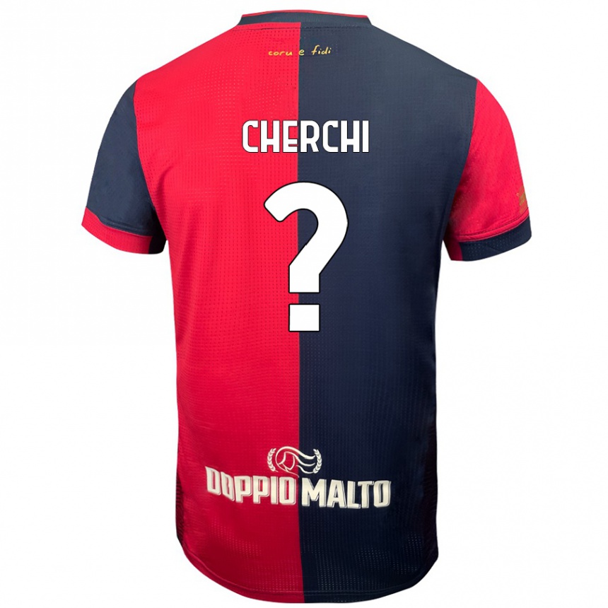 גברים כדורגל Filippo Cherchi #0 אדום כחול כהה יותר ג'רזי ביתית 2024/25