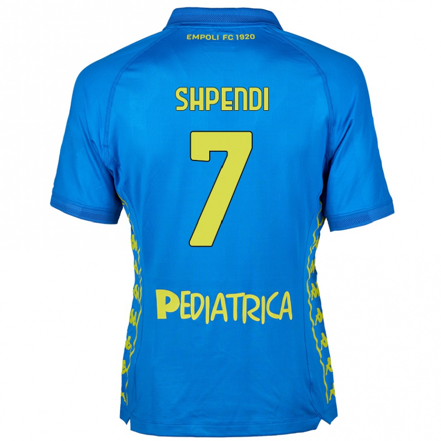 גברים כדורגל Stiven Shpendi #7 כְּחוֹל ג'רזי ביתית 2024/25