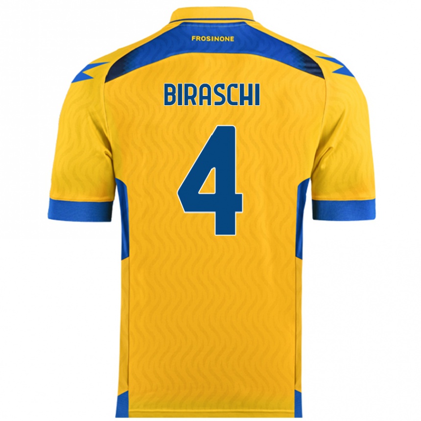 גברים כדורגל Davide Biraschi #4 צָהוֹב ג'רזי ביתית 2024/25