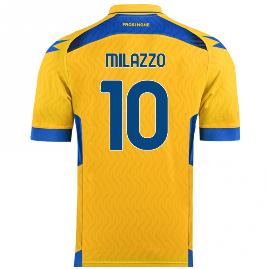 גברים כדורגל Simone Milazzo #10 צָהוֹב ג'רזי ביתית 2024/25