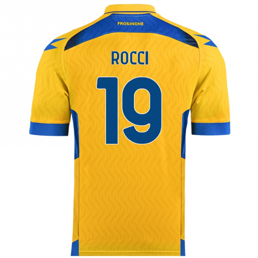 גברים כדורגל Valerio Rocci #19 צָהוֹב ג'רזי ביתית 2024/25