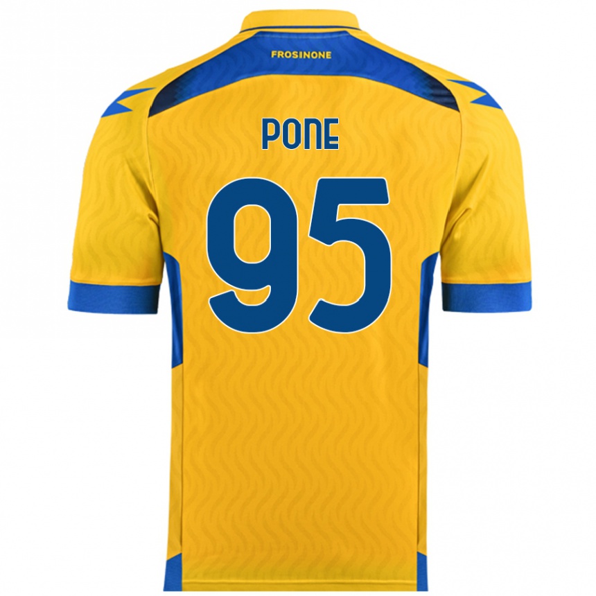 גברים כדורגל Cristian Pone #95 צָהוֹב ג'רזי ביתית 2024/25
