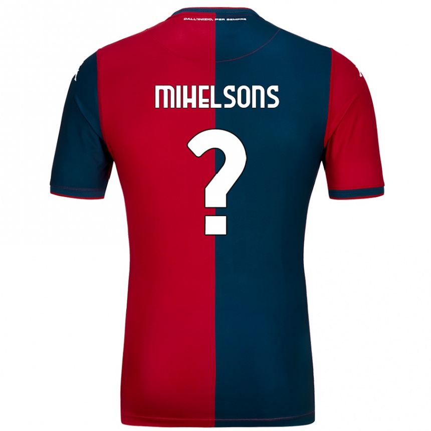 גברים כדורגל Rendijs Mihelsons #0 אדום כחול כהה ג'רזי ביתית 2024/25