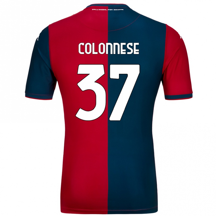 גברים כדורגל Lorenzo Colonnese #37 אדום כחול כהה ג'רזי ביתית 2024/25