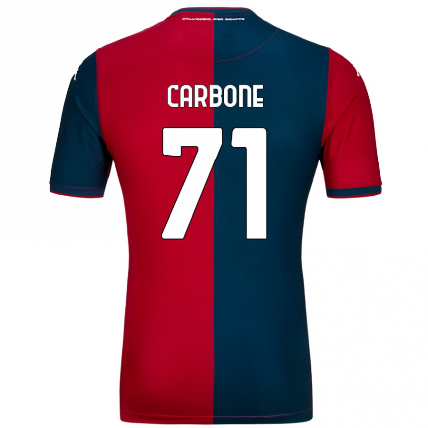 גברים כדורגל Filippo Carbone #71 אדום כחול כהה ג'רזי ביתית 2024/25