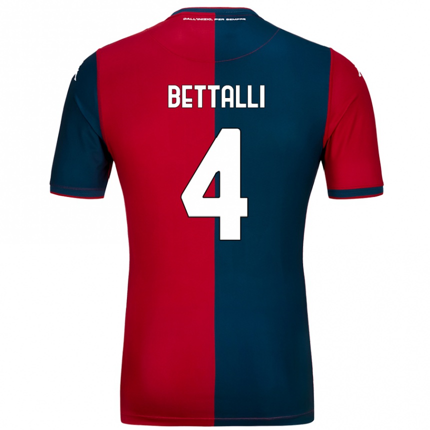 גברים כדורגל Giorgia Bettalli #4 אדום כחול כהה ג'רזי ביתית 2024/25