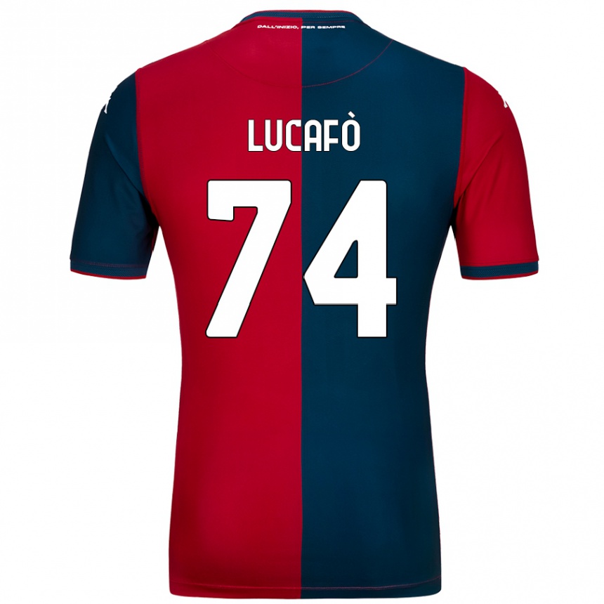 גברים כדורגל Sara Lucafò #74 אדום כחול כהה ג'רזי ביתית 2024/25