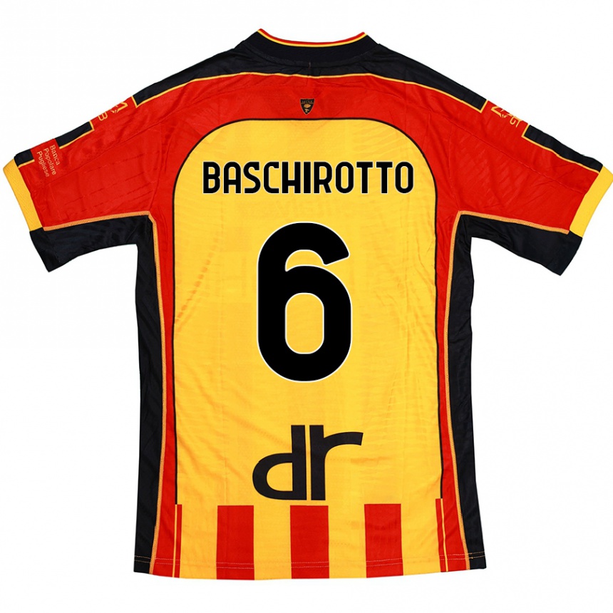גברים כדורגל Federico Baschirotto #6 צהוב אדום ג'רזי ביתית 2024/25
