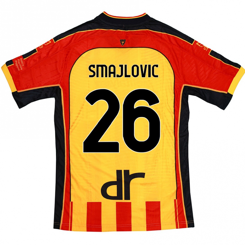 גברים כדורגל Zinedin Smajlovic #26 צהוב אדום ג'רזי ביתית 2024/25