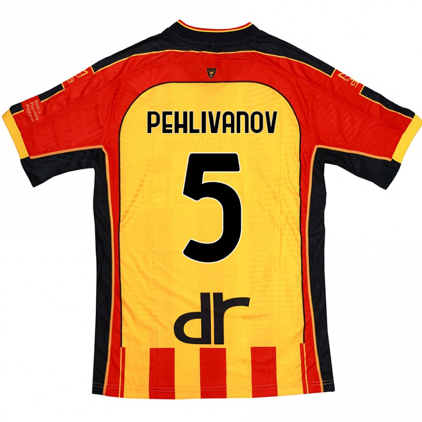 גברים כדורגל Cristian Pehlivanov #5 צהוב אדום ג'רזי ביתית 2024/25