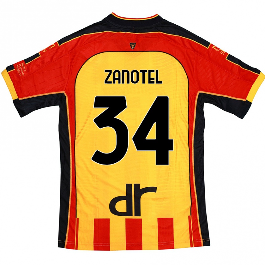 גברים כדורגל Giovanni Zanotel #34 צהוב אדום ג'רזי ביתית 2024/25