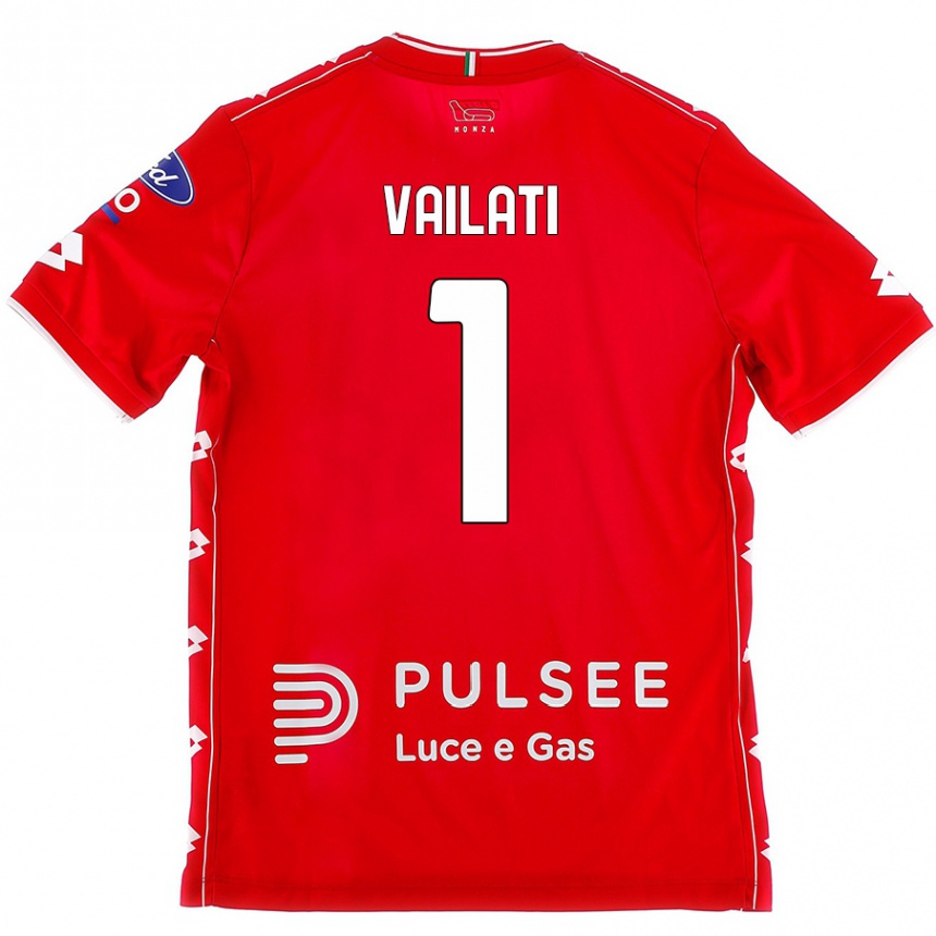 גברים כדורגל Andrea Vailati #1 אדום לבן ג'רזי ביתית 2024/25