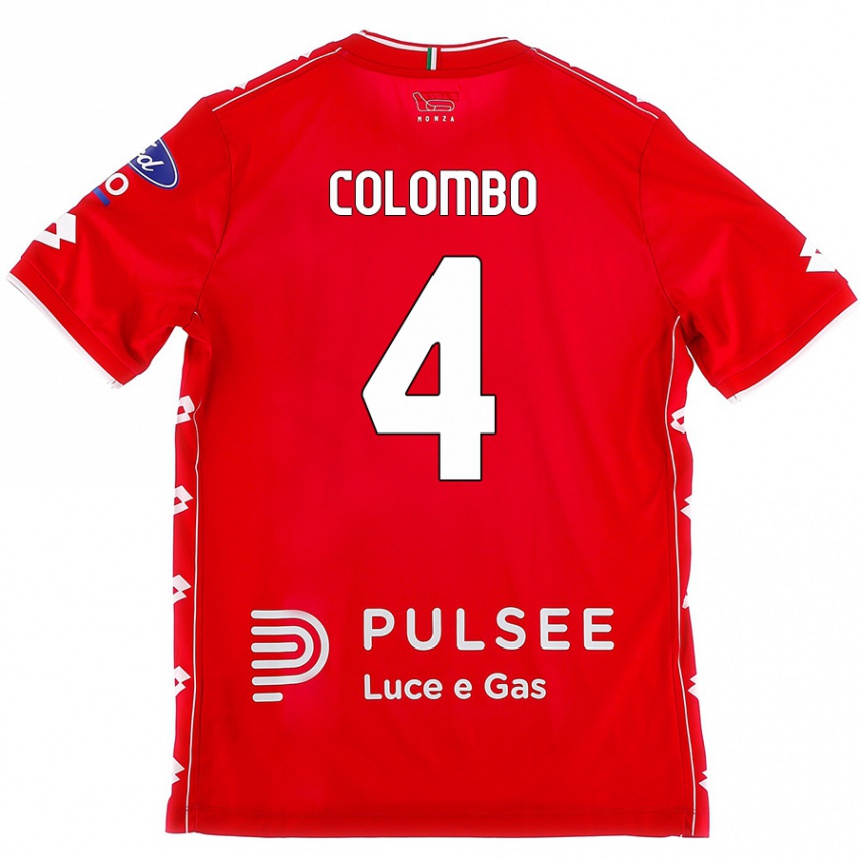 גברים כדורגל Leonardo Colombo #4 אדום לבן ג'רזי ביתית 2024/25