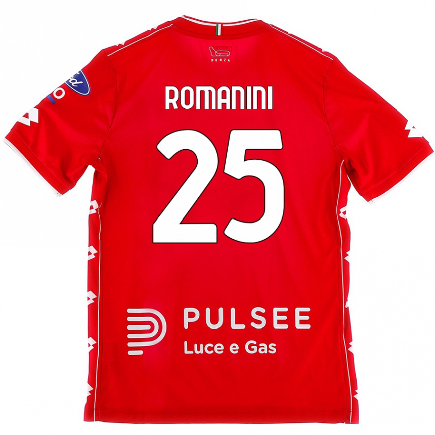 גברים כדורגל Andrea Romanini #25 אדום לבן ג'רזי ביתית 2024/25