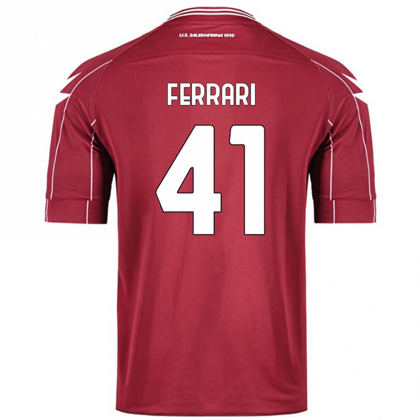 גברים כדורגל Tommaso Ferrari #41 בורדו ג'רזי ביתית 2024/25