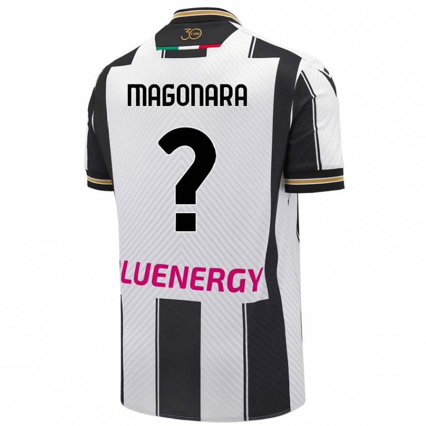 גברים כדורגל Matteo Magonara #0 לבן שחור ג'רזי ביתית 2024/25
